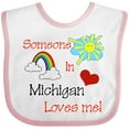 thumbnail image 3 of Inktastic Someone in Michigan Loves Me Boys or Girls Baby Bib, 3 of 4