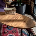 thumbnail image 4 of Walnut Oval Coffee Table with Black Metal Legs, Modern Style Coffee Table, Modern Round Coffee Table for Living Room,Modern Oval/Round Side Table,Coffee Tables For Living Room,Accent table, 4 of 4