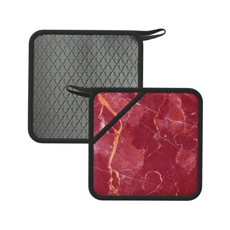 

Sikiie Abstract Red Marble Pot Holders Kitchen Insulation Mats Heat Resistant Pot-Holder Oven Anti-Scald Pads for Cooking Baking 7.1*7.1inch