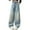 Blue, variant on Ruyang Teen Girls Baggy Jeans Elastic High Waist Fall Streetwear Denim Pants Kids Pockets Wide Leg Loose Straight Trousers