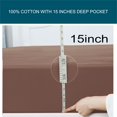thumbnail image 4 of PiccoCasa 200TC Cotton Fitted Sheet 15" Drop Pocket, Chocolate Color Twin, 4 of 6
