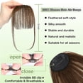 thumbnail image 3 of MORICA Clip in Bangs for Women Human Hair Bangs Clip in Hair Extensions Wispy Bangs Medium Brown Bangs, 3 of 5
