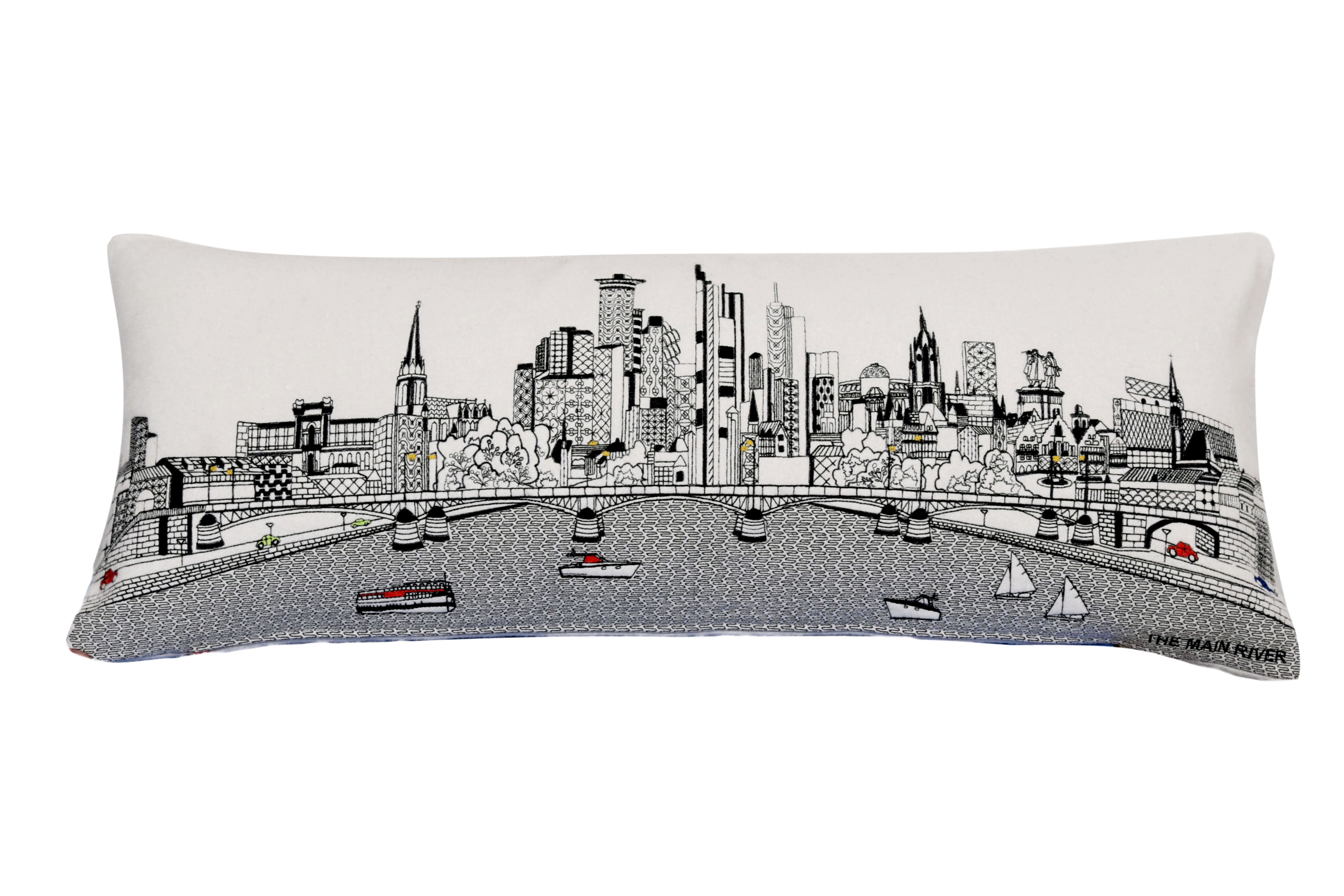 Beyond Cushions Frankfurt Queen Day Embroidered Skyline Pillow
