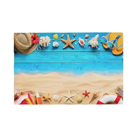 

Placemats Set of 6 Boards and Beach Place mats for Dining Table Indoor/Outdoor Cute Heat Resistant Washable Table Mats(18 x 12 )