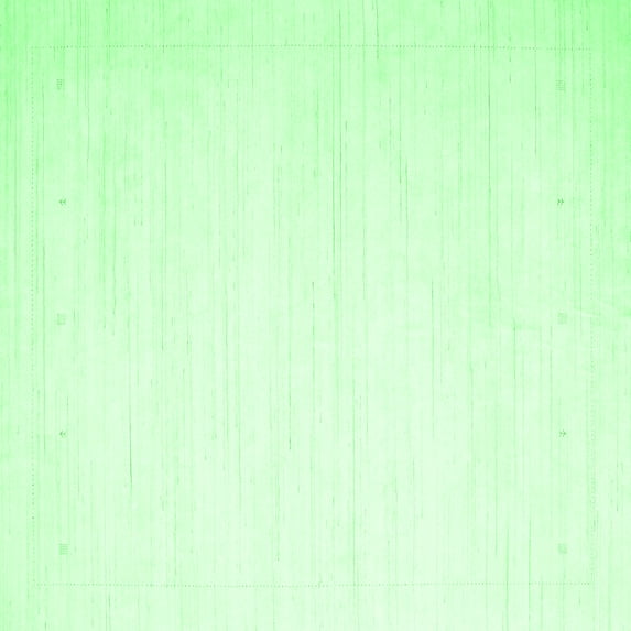 Ahgly Company Indoor Square Solid Emerald Green Modern Area Rugs, 3' Square