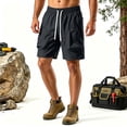 thumbnail image 3 of EOYWHK Mens Active Shorts Quick Dry Cargo Shorts with Multi-Pockets Elastic Waist Workout Shorts for Men Soft Lightweight Breathable Casual Activewear for Men Black, Size L, 3 of 9