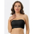 thumbnail image 4 of Unique Bargains Women's Strapless Bras Wirefree Adjustable Straps Push-up Removable Pads Bralette Black M, 4 of 6