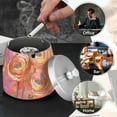 thumbnail image 4 of Yayeee Ashtray with Lid for Cigarette Smokeless Stainless Steel Home Ash Holder, Abstract Pink Flowers, 4 of 7