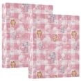 thumbnail image 2 of Three Ring Binder Cartoon Elephant in Pink Plaid 1.5 Inch Round Binder D-Rings for Office Supplies and More, 2 of 10
