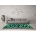 thumbnail image 3 of Ahgly Company Indoor Square Oriental Turquoise Blue Traditional Area Rugs, 8' Square, 3 of 4