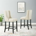 thumbnail image 2 of Hawthorne Collections 26.5" Fabric Upholstered Counter Stool in Beige (Set of 2), 2 of 7