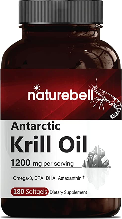 NatureBell Antarctic Krill Oil 1200mg, 180 Softgels - Walmart.com