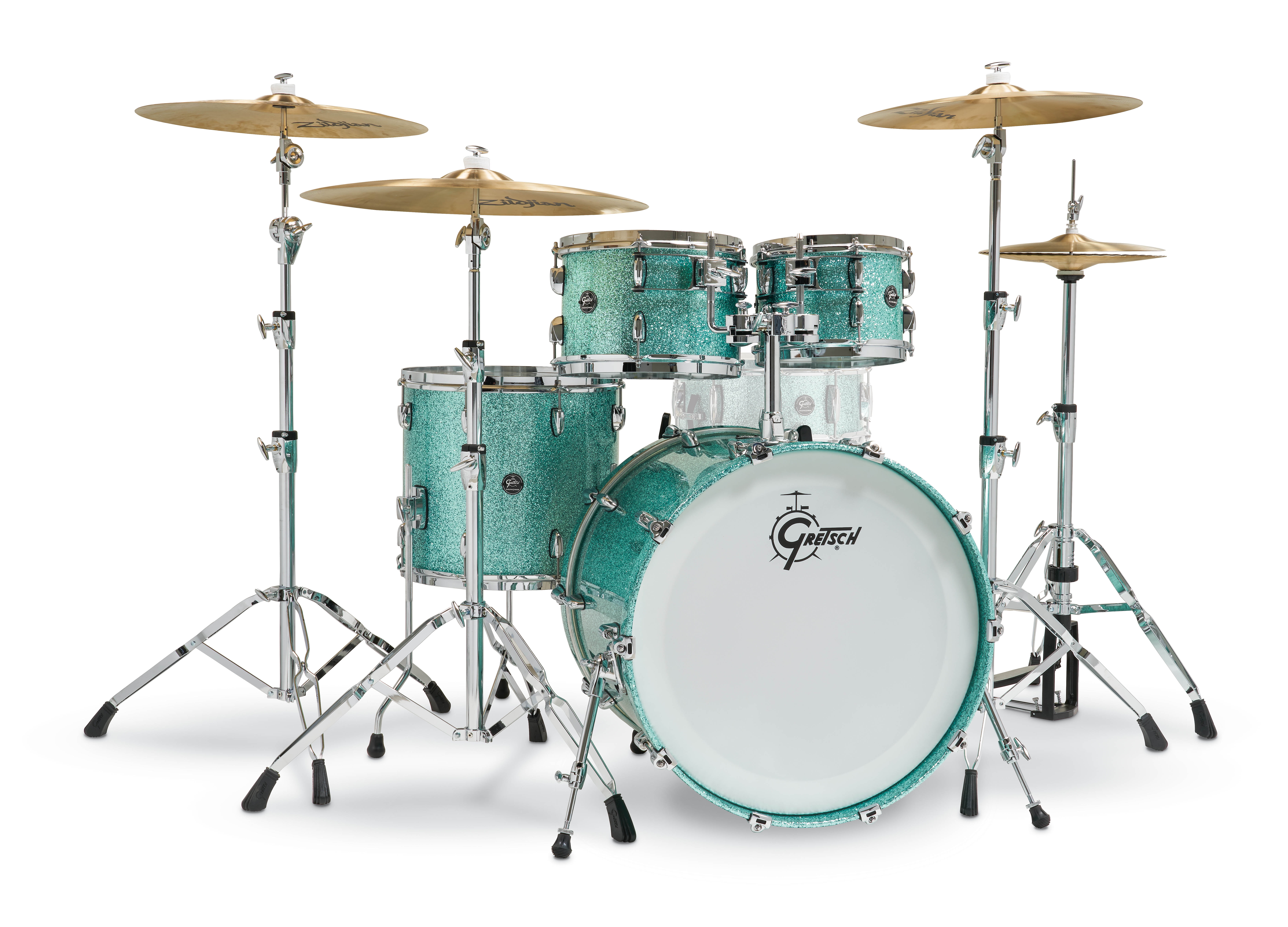 Gretsch Renown 4 Piece Drum Set (22/10/12/16) Turquoise Sparkle