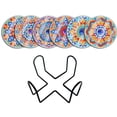 thumbnail image 2 of 6 piezas de posavasos de pintura de arte de diamante de Mandala, posavasos de arte DIY, posavasos de Mandala para adolescentes y adultos, mesa de BLESIY  Posavasos de pintura, 2 of 6