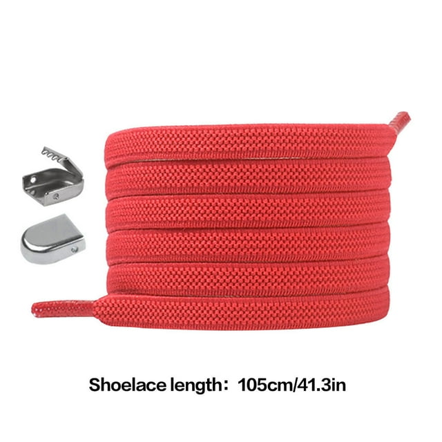 1 Paire de Lacets Élastiques à Boucle à Pression, Lacets de Chaussures de Sport, Bande de Caoutchouc, Lacets Paresseux, Lacets de Chaussures de Sport, Rouge