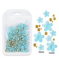 thumbnail image 1 of Bolsa de joyería con flores de cinco pétalos para decoración de uñas Joyería de flores acrílicas blancas y rosas con cuentas de oro y plata Flor de resina, 1 of 6