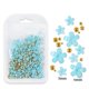 thumbnail image 1 of Bolsa de joyería con flores de cinco pétalos para decoración de uñas Joyería de flores acrílicas blancas y rosas con cuentas de oro y plata Flor de resina, 1 of 6