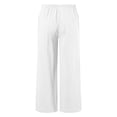 thumbnail image 5 of Posijego Teens Girls Wide Leg Pants Drawstring High Waisted Cotton Linen Pants Summer Beach Vacation Palazzo Pants with Pockets, 5 of 9