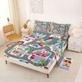 thumbnail image 2 of Manfei Town Houses Bed Sheets,Toy Cars Print Full Size Sheets,Gray,4-Piece,1 Flat Sheet, 1 Fitted Sheet and 2 Pillowcases, 2 of 6