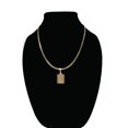 thumbnail image 6 of 14k Bonded Gold Necklace with Square Rose Pendent, Best Christmas Unisex Gift for Women, Men Mother, Father, Girlfriend, Boyfriend, Her, Him, Cuban Chain with Charm by Artisan Jeweler, 6 of 6
