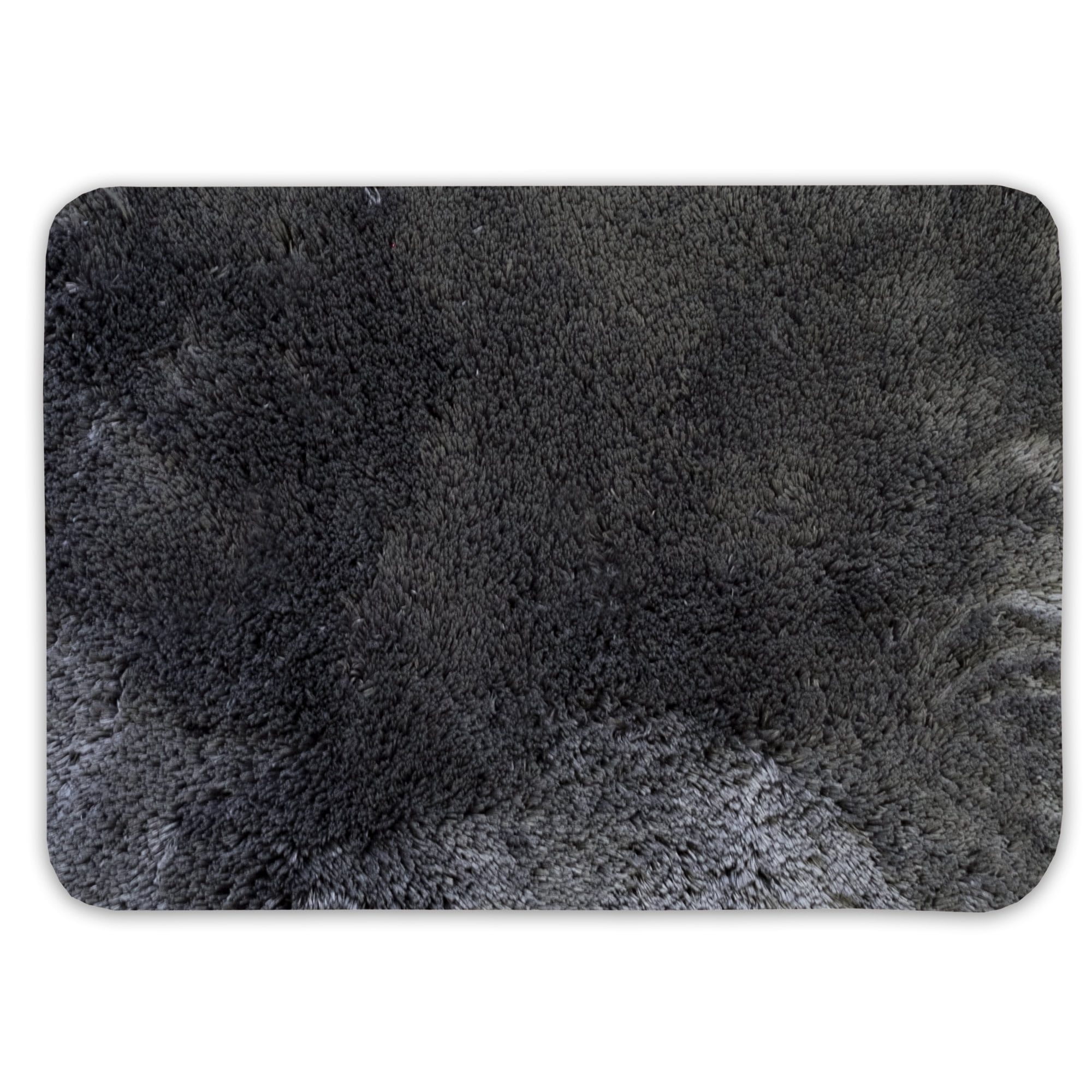Bath Rug, Non Skid Back, Soft Faux Fur St. Lucia Prima 17" x 24" Charcoal
