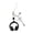 Black_Hanging rope, variant on Trendy Music Note Keychain with Headphone Charm - Lightweight Phone Lanyard for Backpacks, Gifts & Travel Essentials