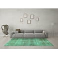 thumbnail image 3 of Ahgly Company Machine Washable Indoor Rectangle Persian Turquoise Blue Traditional Area Rugs, 5' x 8', 3 of 4