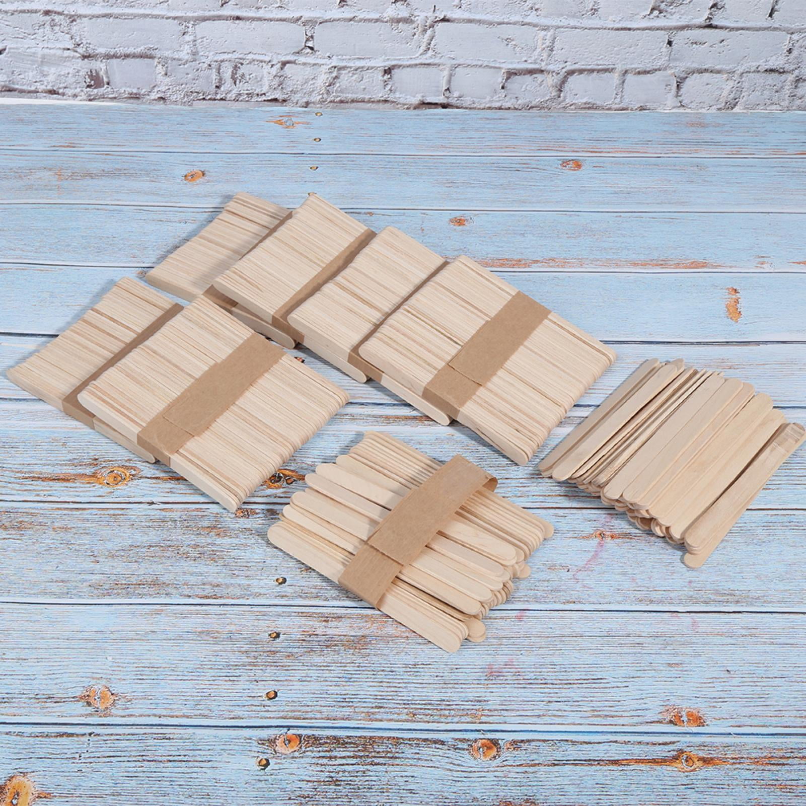 Yajisi 400Pcs Natural Wood Craft Sticks, 4.5 Inch Ice Cream Sticks for DIY Arts and Crafts