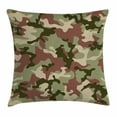 thumbnail image 1 of Camo Throw Pillow Cushion Cover, Illustrated Green Camouflage in Forest Colors Hunter Combat, Decorative Square Accent Pillow Case, 24 X 24 Inches, Dried Rose Dark Green Army Green, by Ambesonne, 1 of 2