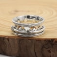 thumbnail image 4 of Earth Gems Jewelry Spinner Ring Anxiety Ring Sterling Silver Ring Blossoms Ring Yoga Ring Fidget Ring for Women, 4 of 8