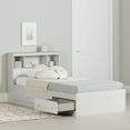 thumbnail image 1 of South Shore Summer Breeze Twin Storage bed and bookcase headboard set, in White Pine, 1 of 15