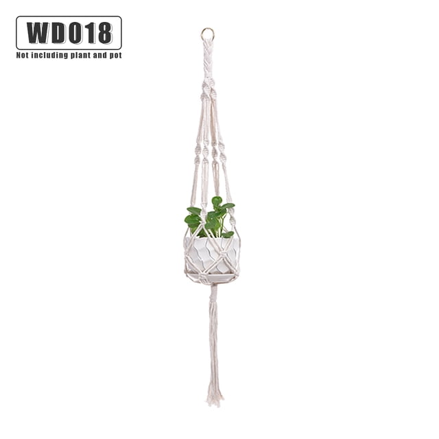 Billuyoard Cestas colgantes 100 hechas a mano, soporte para plantas, macramé, colgador de plantas, maceta para colgar en la pared interior, soporte para Jardín y Patio No.18 Billuyoard HA001777-18