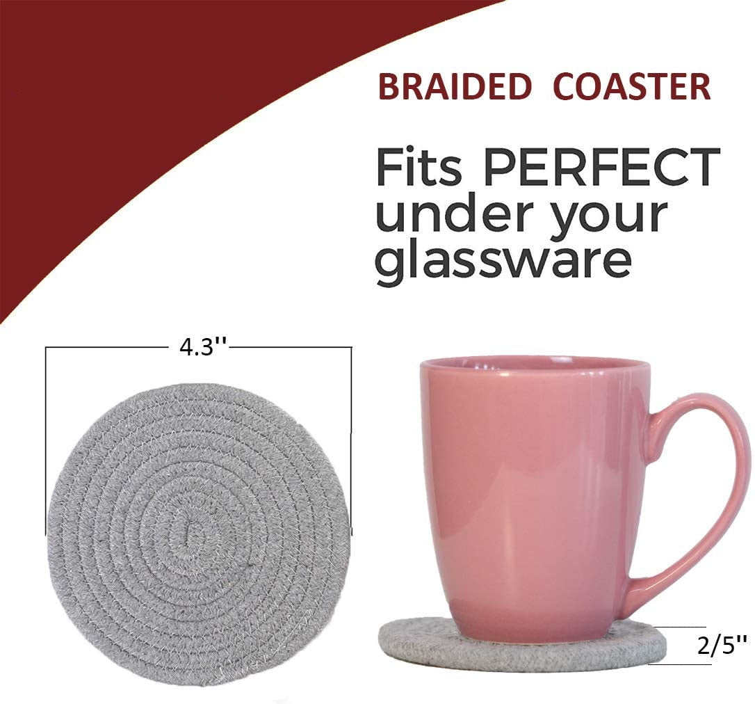 Absorbent Drink Coasters Handmade Braided Super Absor Bent Heat ...