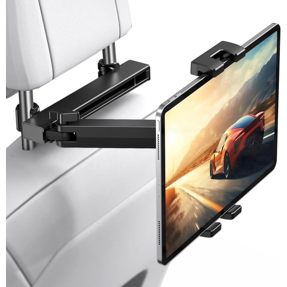 TECKNET Car Headrest Tablet Holder, 360° Rotating Adjustable, 3 in 1 Extension Arm, for 4.7-12.9" iPad Pro/Air/Mini/iPhone/Galaxy/Switch/Fire, Road Trip Essentials for Kids