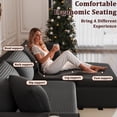 thumbnail image 5 of Vineego 110" L Shaped Modular Sectional Sofa 3 Seat Cloud Sectional Couch with Deep Seat Upholstered Boneless Couches for Living Room,Black, 5 of 8