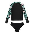 thumbnail image 4 of iEFiEL Girls Printed Swimwear Rashguard Set Long Sleeve Swim Tops with Briefs Swimsuit Outfit Bathing Suit Black 6, 4 of 7
