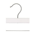 thumbnail image 3 of NAHANCO 12” Kids' Wooden Pant Skirt Hanger, Brushed Chrome Hook and Clips, Low Gloss White (Pack of 100), 3 of 4