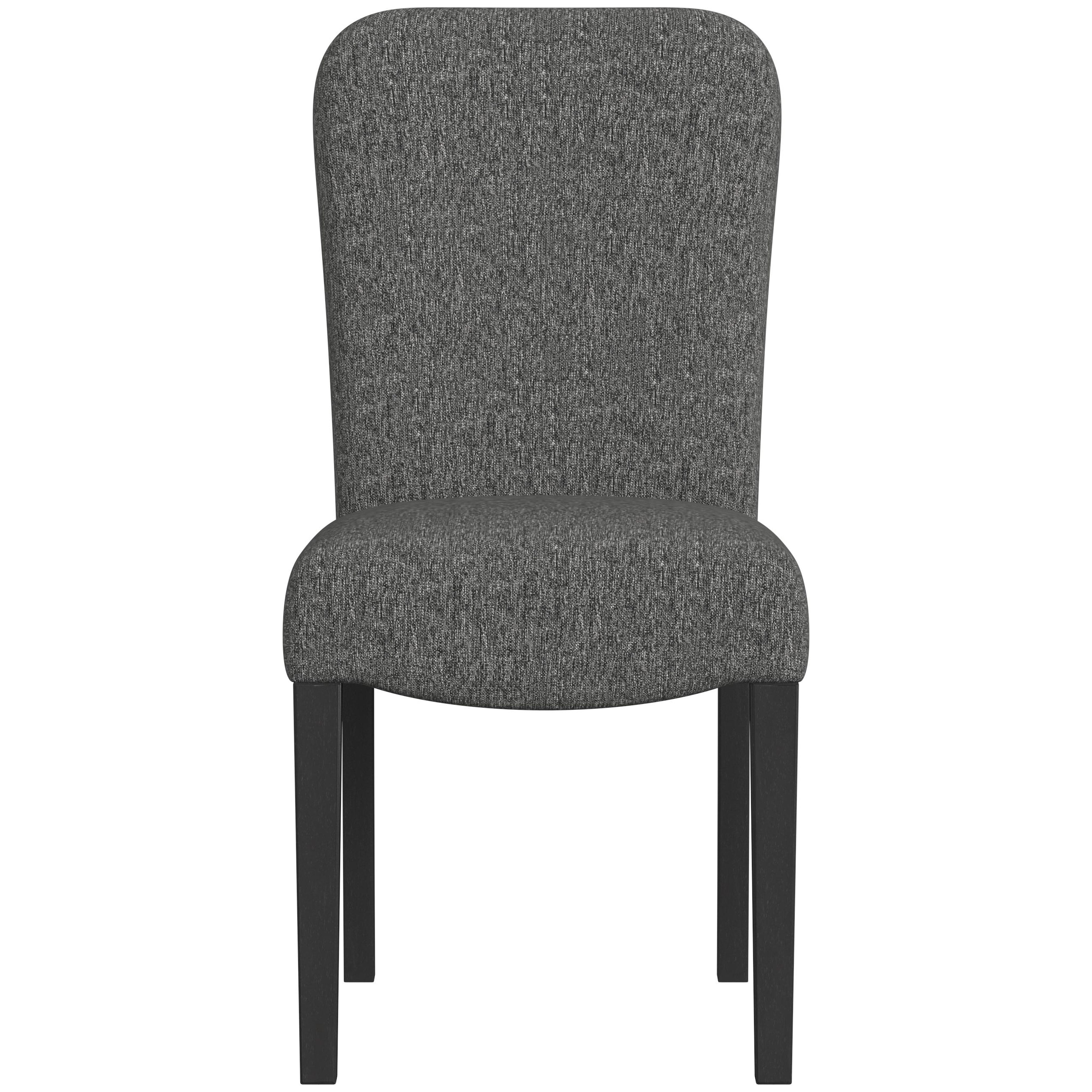 HomePop Rounded Back Upholstered Dining Chair, Set of 2, Black