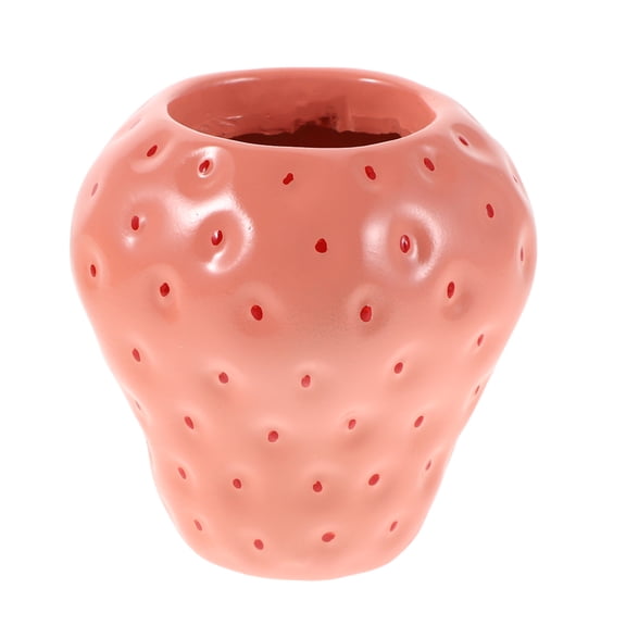 Strawberry Flower Vase Centerpiece - Decorative Floral Planter Pot for Hydroponic Plants, Unique Fruit Design Kitchen Decor, Vintage Resin Ornament