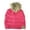 Candy Pink, variant on Kids' Babies' Soft Stretch Cable Knit Faux Fur Pom Pom Beanie Hat, Criss Cross White