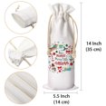 thumbnail image 3 of WIRESTER Set of 2 pcs Have Yourself A Merry Little Christmas Reusable Cotton Canvas Wine Bottle Bag for Wedding Halloween Christmas Birthday Party Gift Bag & More Occasions, 3 of 6