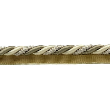 Cordoncino di cotone intrecciato e filo metallico 1,5 mm - Marrone - Sabbia - Bianco - Dorato x1m - Perles & Co