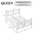 thumbnail image 4 of EBERY Queen Size Metal Bed Frame with Butterfly Pattern Design Headboard & Footboard, Underbed Storage, White, 4 of 9