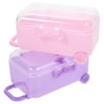thumbnail image 6 of GOOHOCHY  2 Pcs Doll Accessories Suitcase Model Party Carrier Luggage Purple, 6 of 7