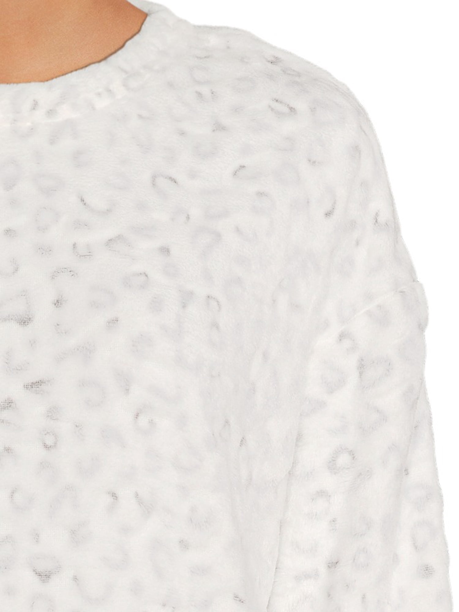 Secret Treasures Women's Plush Leopard Pajamas, 2-Piece