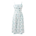 thumbnail image 6 of Dresses for Women Summer Midi Dress Floral Wedding Guest Flowy Dresses A Line Spring Dresses for Women (Green M), 6 of 7