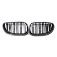 thumbnail image 3 of ZS 2Pcs Double Slat Black Car Front Bumper Racing Grill Kidney Grille 2x Carbon Fiber ABS For BMW E60 E61 5 Series M5 2004-2010, 3 of 9