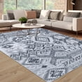 thumbnail image 5 of Geetinfly 5*7FT Area Rugs 5in*7in Washable Ethnic Tribes Area Rug Vintage Patchwork Distressed Floor Cover Stain-Resistant Rug Carpet Grey grey, 5 of 7