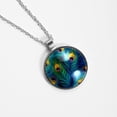 thumbnail image 4 of Peacock Feathers Glass Design Circular Pendant Necklace - Stylish Women's Fashion Jewelry by XYZ Brand, 4 of 5