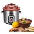 6 Qt.Electric Organic Clay Soup Broth Cooker, QuickSlow Cooker